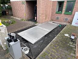 Fundament für 53kW Wärempumpe  © Haustechnik Lang